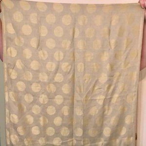 Vtg. PASHMIRE Scarf/Shaw w/ Fringes - Polka Dot